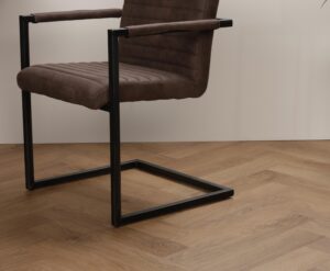 Visgraat Lijm PVC Dark Brown Oak